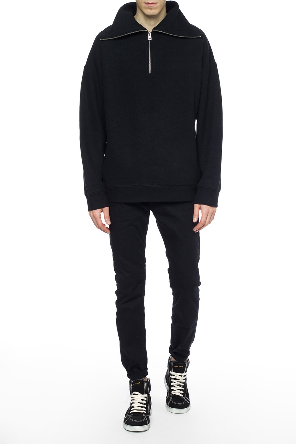 Black Cortel Zip Up Turtleneck Sweater Allsaints Vitkac Germany 4185